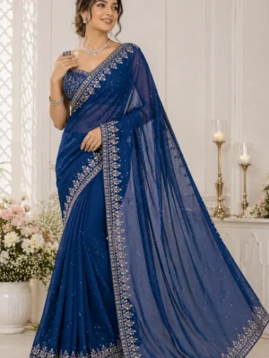 Blue Party Saree
